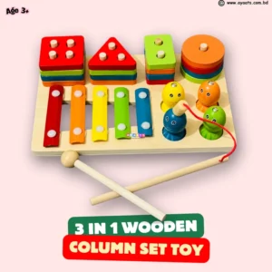 3 In 1 Wooden Column Set Toy